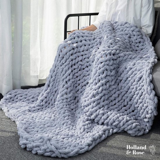 Chenille Chunky Gebreide Deken