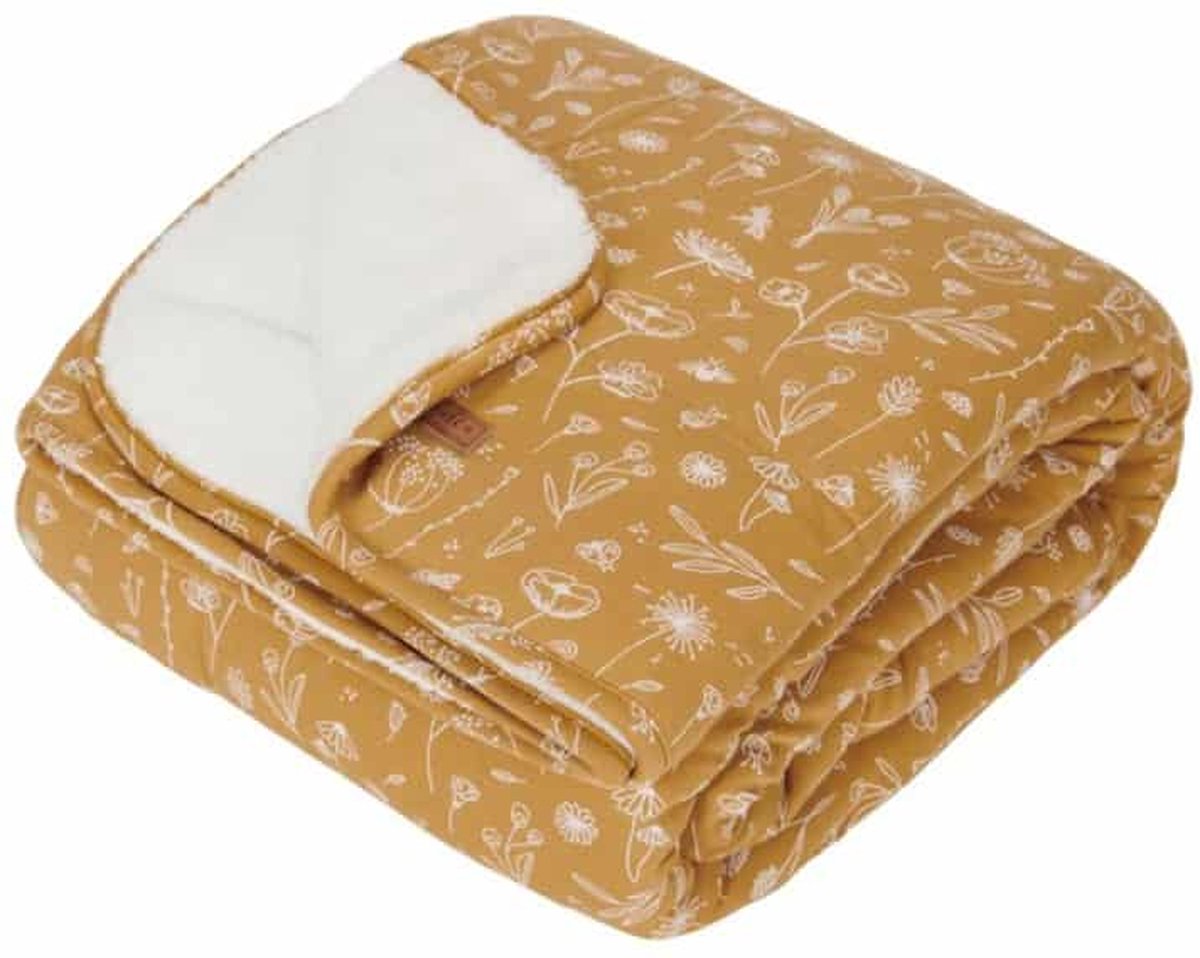 Little Dutch Ledikantdeken Wild Flowers Ochre