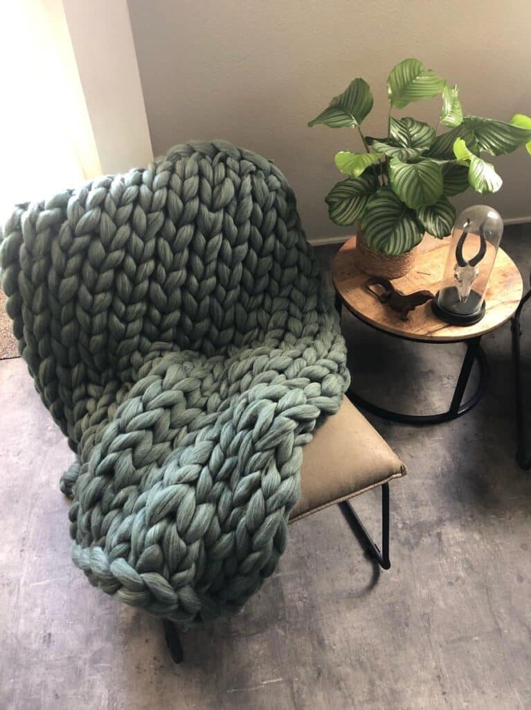 HOMEY & STUFF Gebreide Wollen Deken